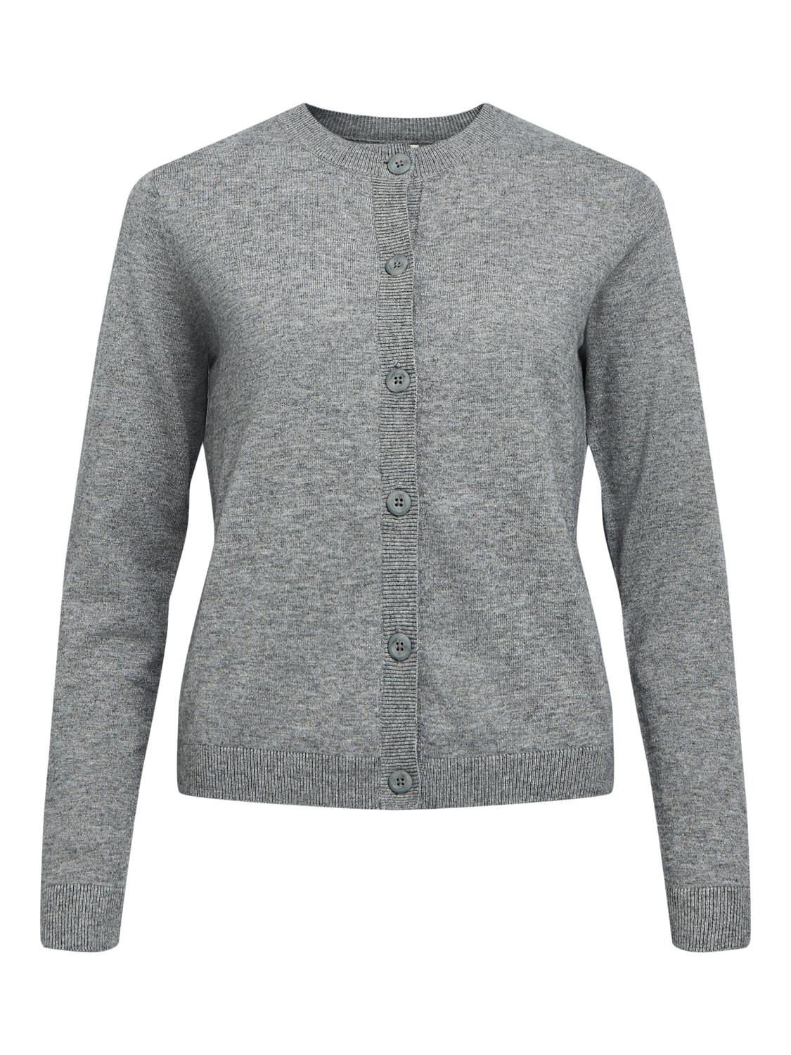 OBJTHESS Knit Cardigan - Medium Grey Melange