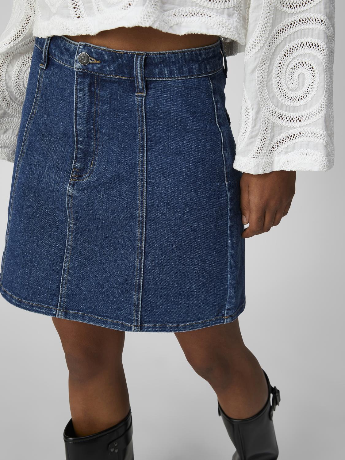 OBJCAROL Skirt - Medium Blue Denim
